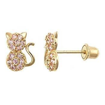 Tipo di gioielli orecchini YCE6799 Rosa CZ Cat Stud orecchini per bambine