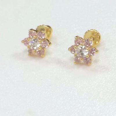 Fiore Ametista CZ Pietra di nascita Bambine Ragazze 925 Sterling Argento Cercei a Velo di Ricambio