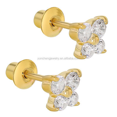 Blu farfalla e chiaramente CZ orecchini per bambini personalizzati 925 Sterling Silver