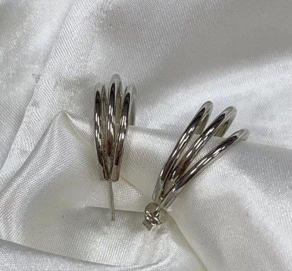 Tripli orecchini in acciaio inossidabile di moda