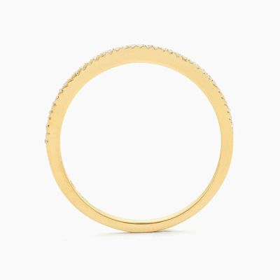 Articolo caldo 18K oro placcato Mezza eternità impilabile 925 sterling argento femminile anello band