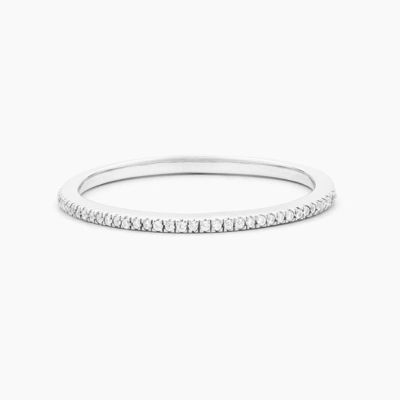 Articolo caldo 18K oro placcato Mezza eternità impilabile 925 sterling argento femminile anello band