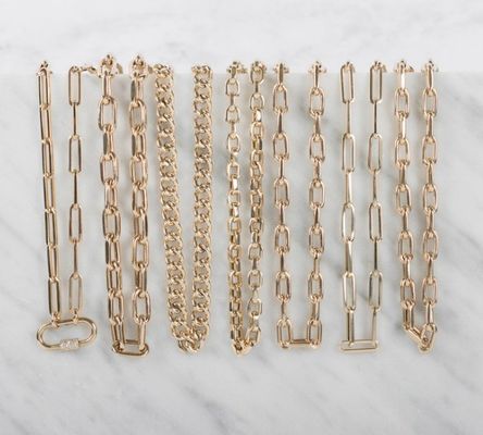 18K oro placcato grande clip di carta 925 Sterling Silver Ovale Catena Colletto con OEM