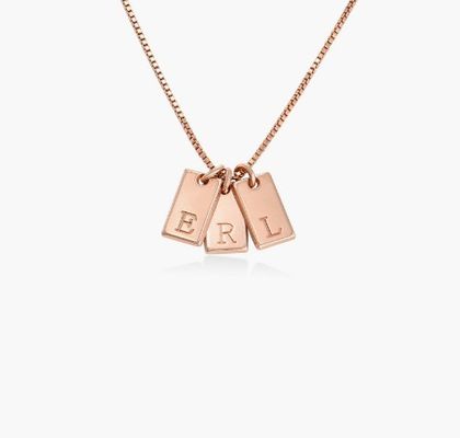 Baguette 18K D'oro Riempito Pendente Personale Manifatto di ottone Pendente Collare