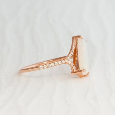 Baguette Taglio Opal Snow Track Anello Dimensione 4-Dimensione 10 925 Sterling Anello d'argento