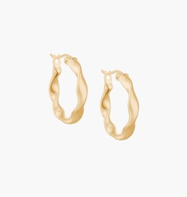 Orecchini di moda personalizzati spessi 18 in oro rivestito onde di acciaio inox