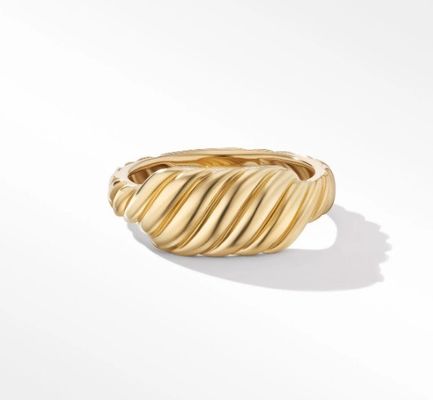 Logo personalizzato In oro placcato David Cable Wave Anelli in acciaio inossidabile maschile