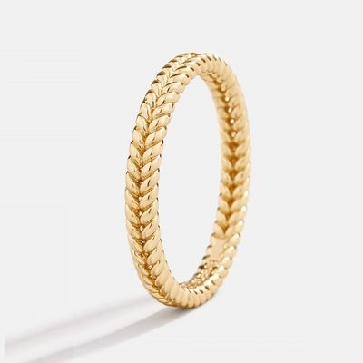 Gioielli pregiati 18K oro placcato 925 Sterling Silver Wheat Anello per donne