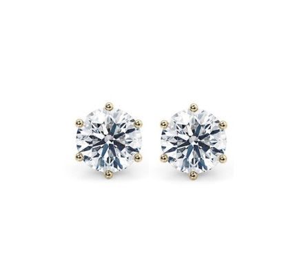 6 artigli Bianco CZ Orecchini 925 Sterling Silver 18K Cubic Zirconia Orecchini Stud