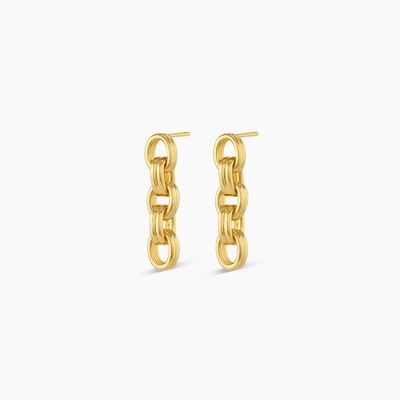 Orecchini a catena a coltello in oro 18K con catena a coltello a coltello