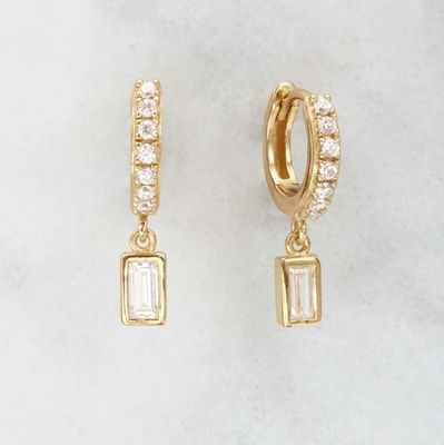 Orecchini in argento 925 dorato per l' anniversario, fidanzamento.