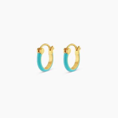 Orecchini a cerchiera in argento colorato 925 18K oro a stappa