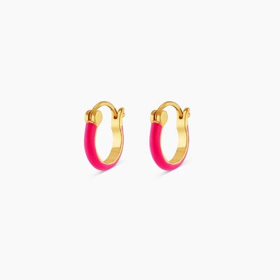 Orecchini a cerchiera in argento colorato 925 18K oro a stappa