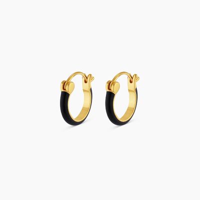 Orecchini a cerchiera in argento colorato 925 18K oro a stappa