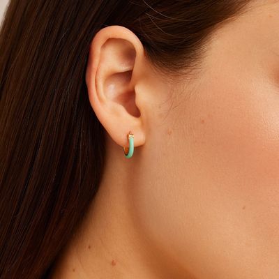 Orecchini a cerchiera in argento colorato 925 18K oro a stappa