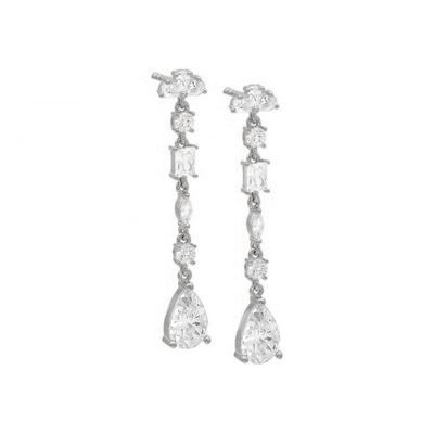 Ispirazione religiosa S925 Sterling Silver Gemstone Drop Earrings in 18K Gold Plating