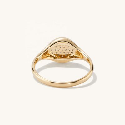 OEM ODM Uomini 14K Gold Signet Ring Donna Zircon Gold Ring Personalizzato