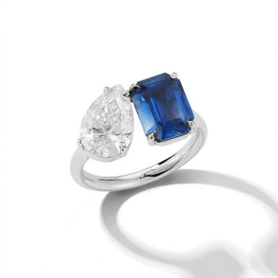 Donna donna gioielleria regolabile anelli aperti con pietre grosse in argento sterling 925