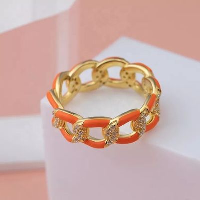 925 Sterling Silver Twist Ring Gold Plated Enamel Women's Engagement Bands
