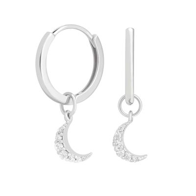 Dangle Moon Hoop orecchini 925 argento per donne oro brasiliano placcato 18K gioielli personalizzati