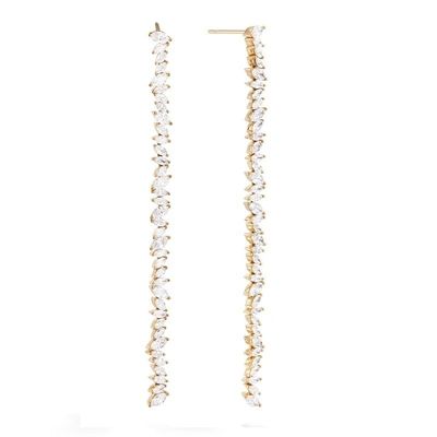 Gioielli personalizzati Altri orecchini tipo lunghi in argento Orecchini con marchio CZ Stone