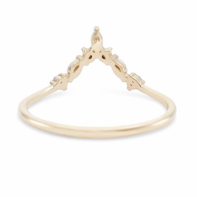 Anelli a forma di V con cerchiera e marchiese bianco CZ in argento sterling 925
