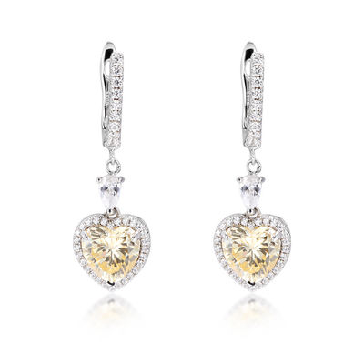OEM Love Heart diamanti orecchini 925 Sterling Silver Love Heart orecchini