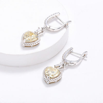 OEM Love Heart diamanti orecchini 925 Sterling Silver Love Heart orecchini