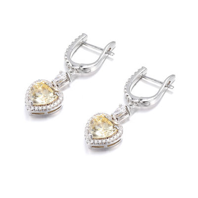 OEM Love Heart diamanti orecchini 925 Sterling Silver Love Heart orecchini