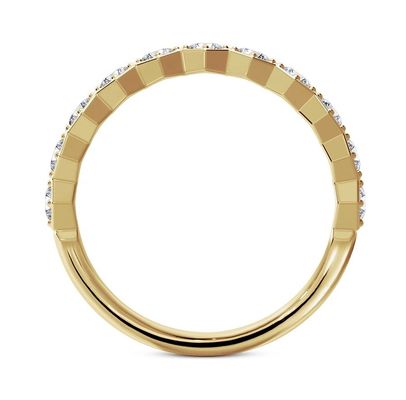 US5-US11 Honeycomb Wedding Band Placcata in oro 925 Sterling Silver Ring