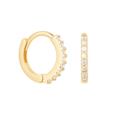 ODM 925 Sterling Silver Hoop orecchini Medi con piccole 18K Vermeil Gold Plating