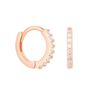 ODM 925 Sterling Silver Hoop orecchini Medi con piccole 18K Vermeil Gold Plating