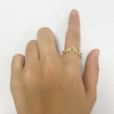 Delicata forma di catena CZ diamanti anelli eternità 925 sterling argento per gioielli da uomo