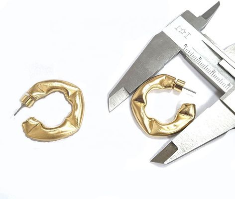 Personalizzare orecchini spessi in ottone lucidati orecchini in ottone piccoli in ottone