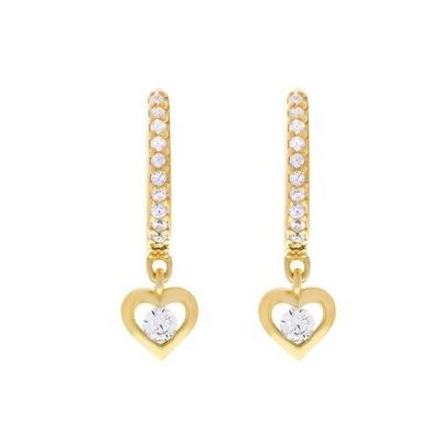 Mini Dangle Heart CZ Huggie auricolari placcati in oro aggiungono un tocco di fascino al tuo look