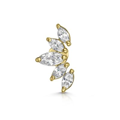 Orecchini in oro rivestiti di rodio bianco CZ per donne stile di abbigliamento quotidiano