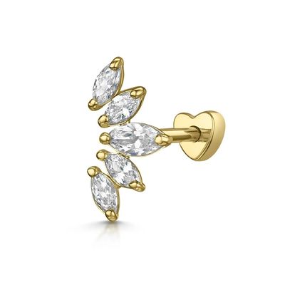 Orecchini in oro rivestiti di rodio bianco CZ per donne stile di abbigliamento quotidiano