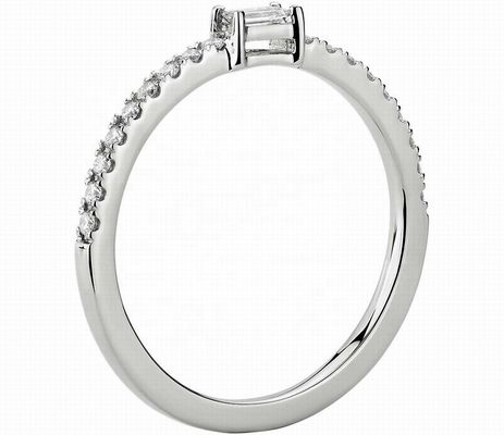 Gioielli pregiati Anello in argento sterling 925 con pietre verdi o bianche e rivestimento in oro 18K