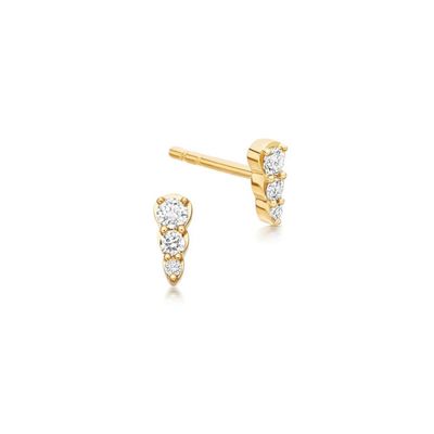 Mini Three Stone CZ Stud 925 orecchini in argento sterling