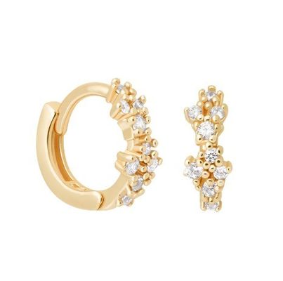 CZ 925 Sterling Silevr Huggies in forma di fiore