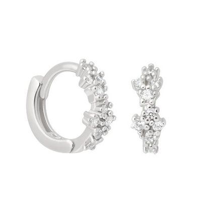 CZ 925 Sterling Silevr Huggies in forma di fiore