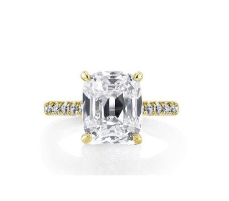 Anello di fidanzamento in argento bianco CZ 925 18K placcato in oro