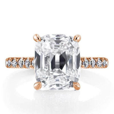 Anello di fidanzamento in argento bianco CZ 925 18K placcato in oro