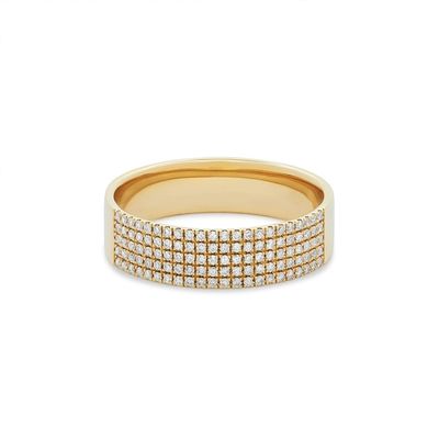 Micron Pave CZ 18K Anelli in pietra preziosa placcati in oro Sigaro 925 Sterling Silver