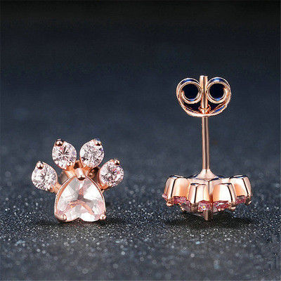 Guarda adorabile Bambini impronte di animali orecchini in 925 sterling argento ottone