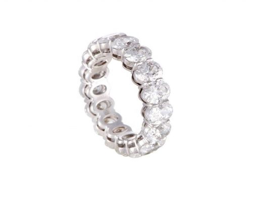 Chiaro CZ Ovale Eternity Band Anello Gioielli Tipo Anello d'Eternità in argento femminile