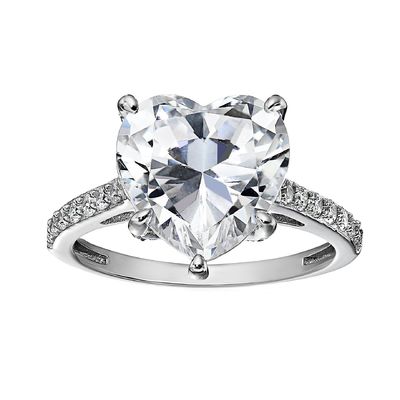 Tecnologia Micro Insert Inlay Taglio cuore CZ Pietra 925 Sterling Silver Anelli di fidanzamento