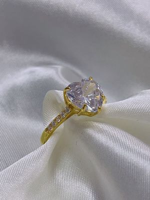 Tecnologia Micro Insert Inlay Taglio cuore CZ Pietra 925 Sterling Silver Anelli di fidanzamento