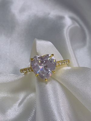 Tecnologia Micro Insert Inlay Taglio cuore CZ Pietra 925 Sterling Silver Anelli di fidanzamento