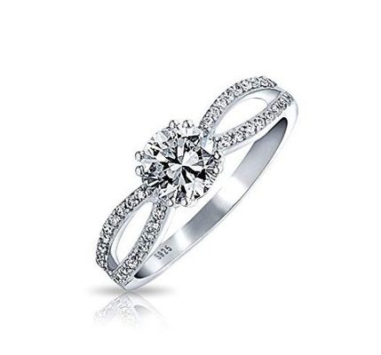 925 Sterling Silver Ring Micron Pave White Gold Plated per donne Nozze Fidanzamento coppia